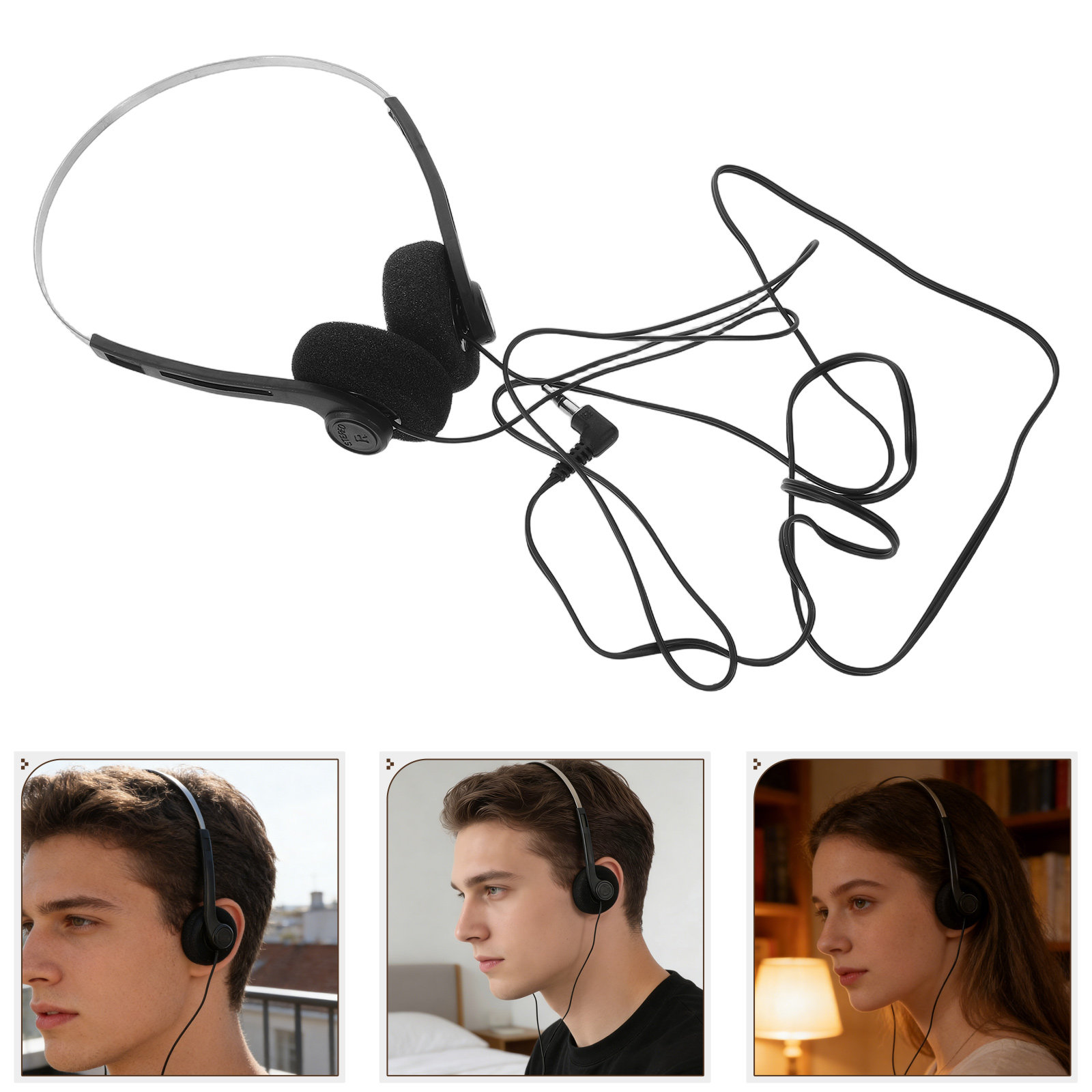 Audio Music Technology - Wired Over Ear Vintage Headphones Retro