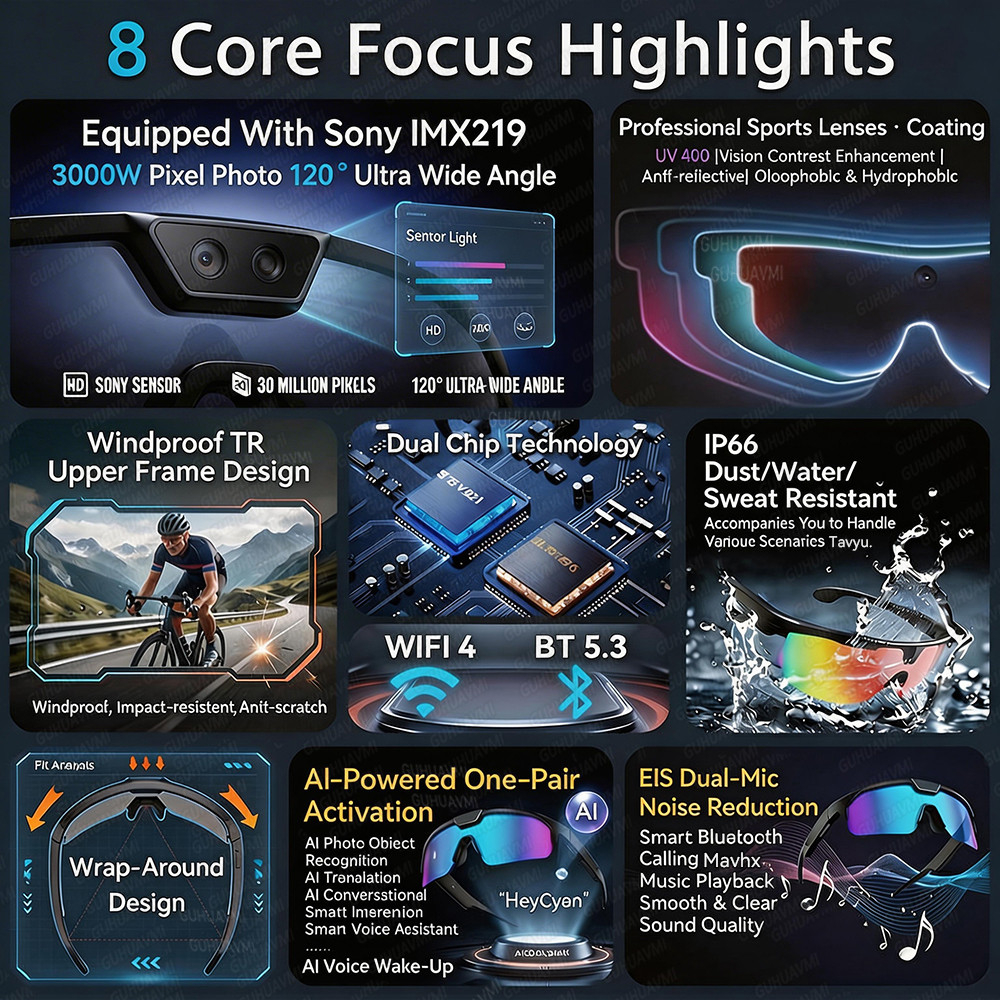 Photochromic Smart Glasses 120 - Audio Music For Video ulasan dan harga