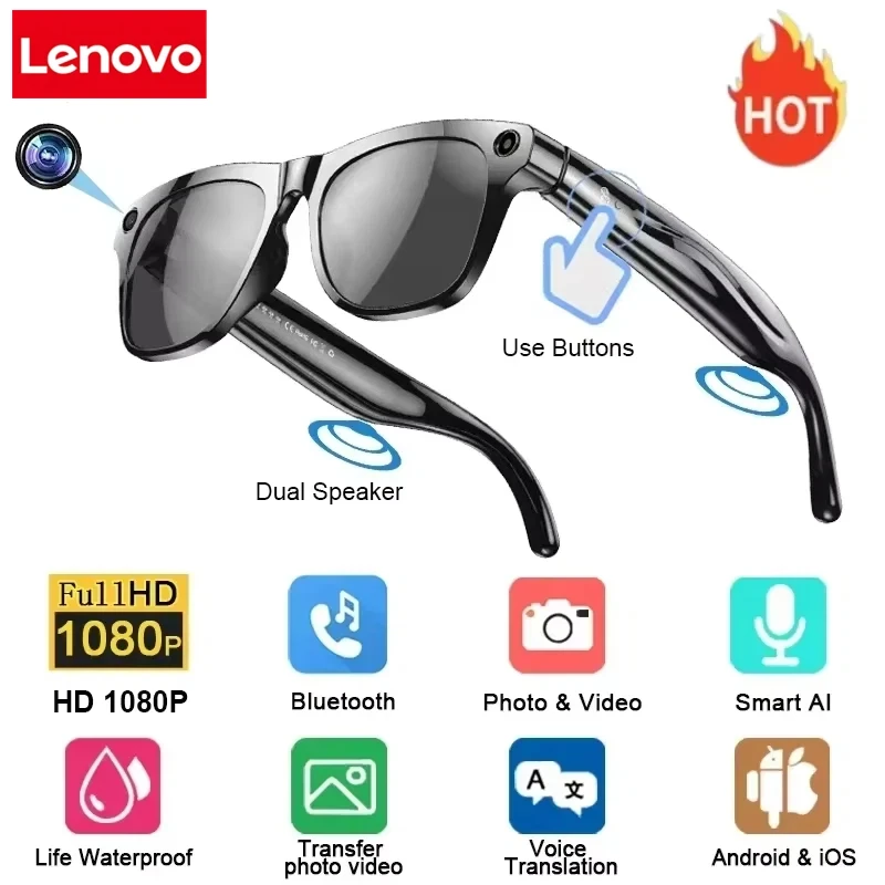 Lenovo 8K Vision AI Eyeglasses - Audio Music For Video ulasan dan harga