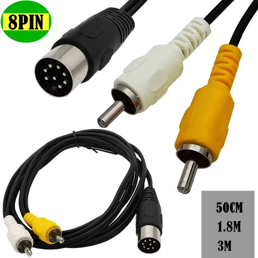 Din 8 Pin to 2RCA Cable 8Pin D - Audio Music Box ulasan dan harga