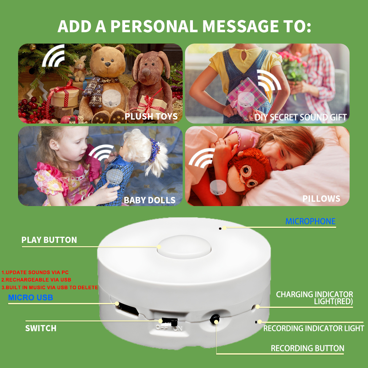 4M Voice Recording Button for  - Audio Music Box ulasan dan harga