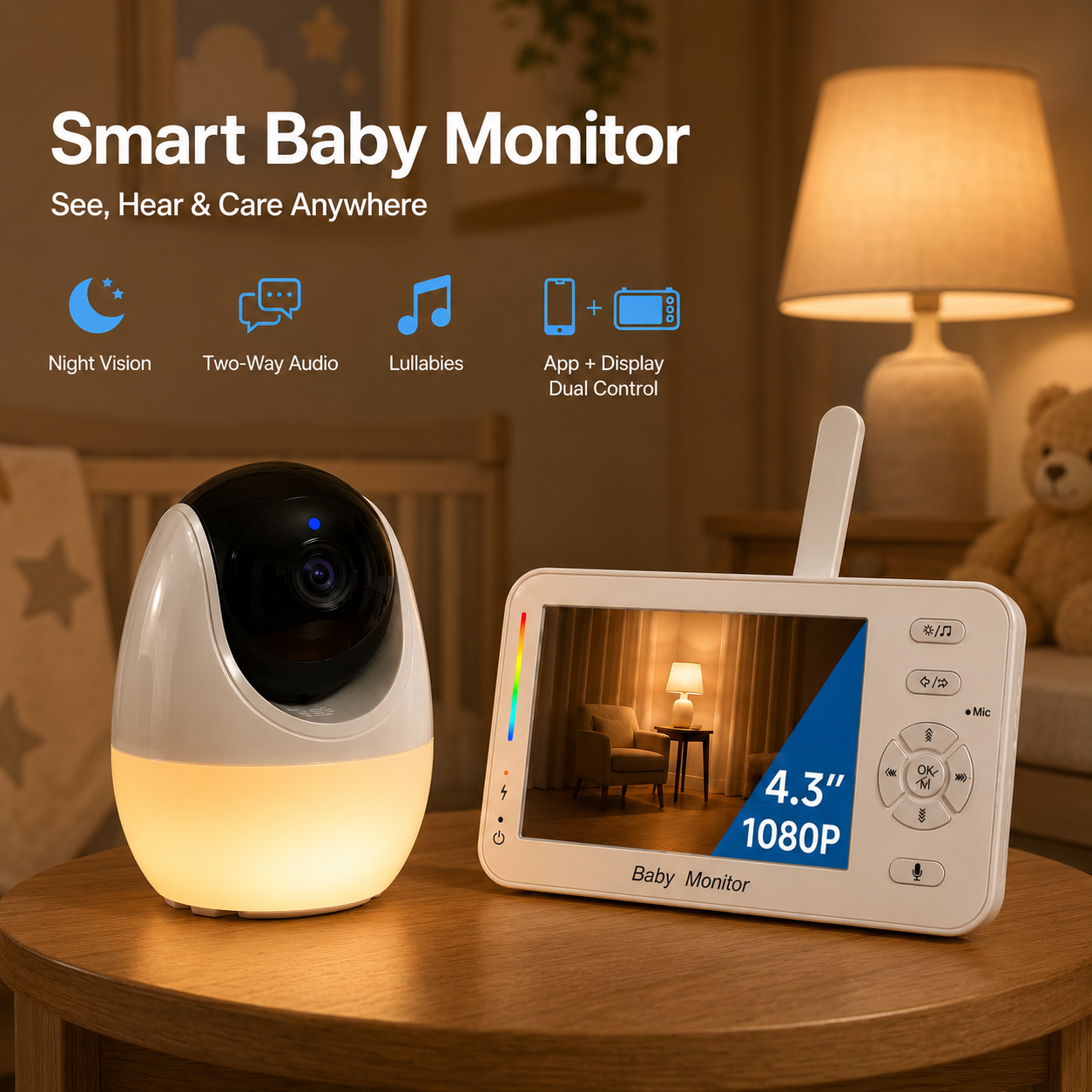 Smart Baby Monitor with Night  - Audio Music Network ulasan dan harga