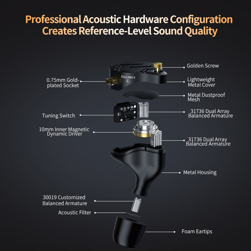 KZ ZS12 PRO X Metal Earphones  - Audio Music Technology ulasan dan harga
